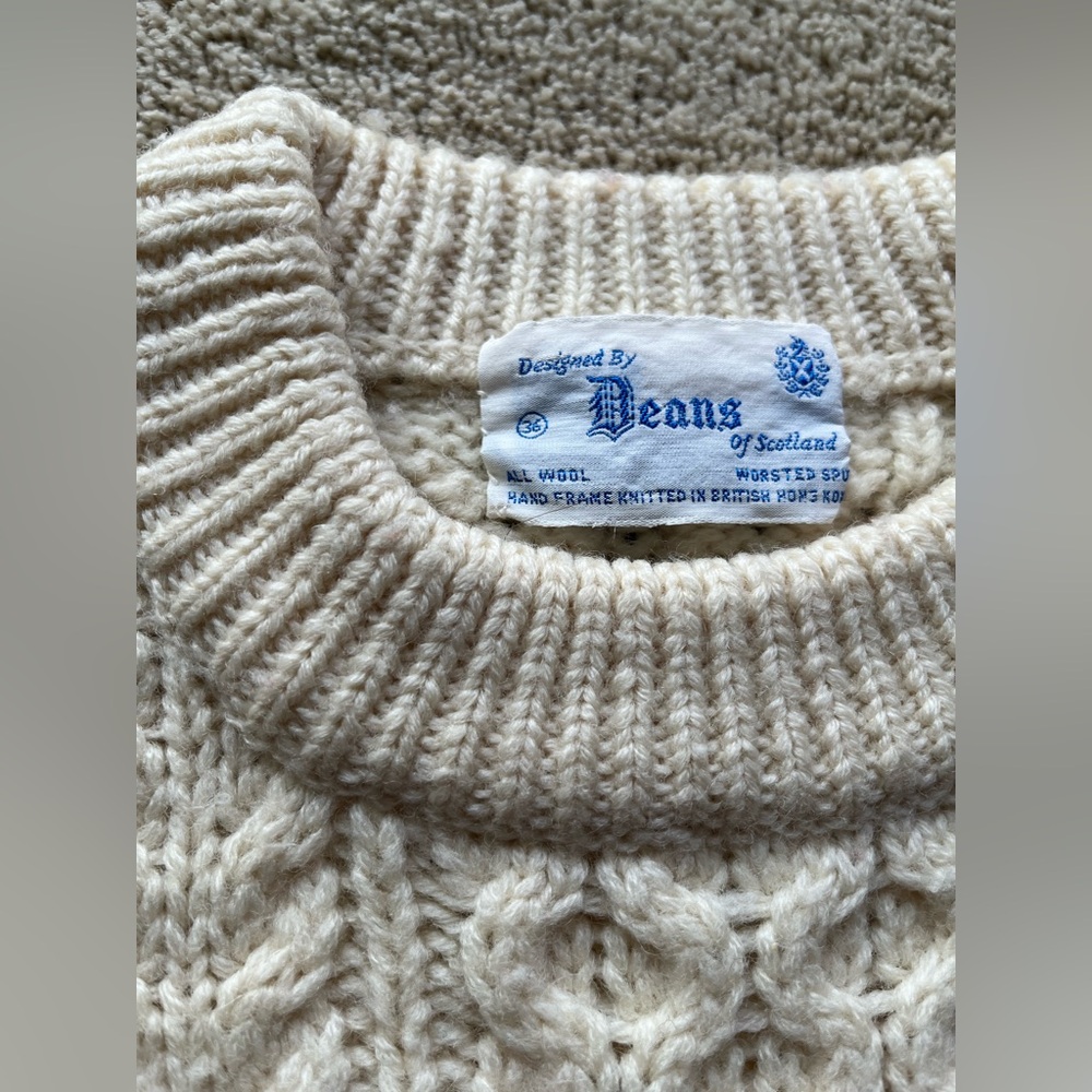 Deans of Scotland Cream Wool Sweater vintage 1970/80’s